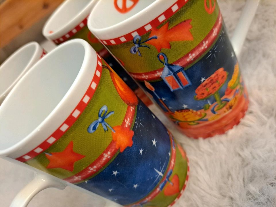 Weihnachtstasse Tassen Weihnachten Becher 4stück in Oer-Erkenschwick