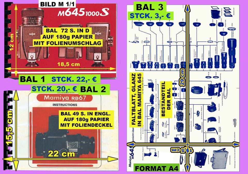 MAMIYA 645  , OBJEKTIVE, ZUBEHÖR, MANUALS, ALU/FOTO KOFFER in Freden