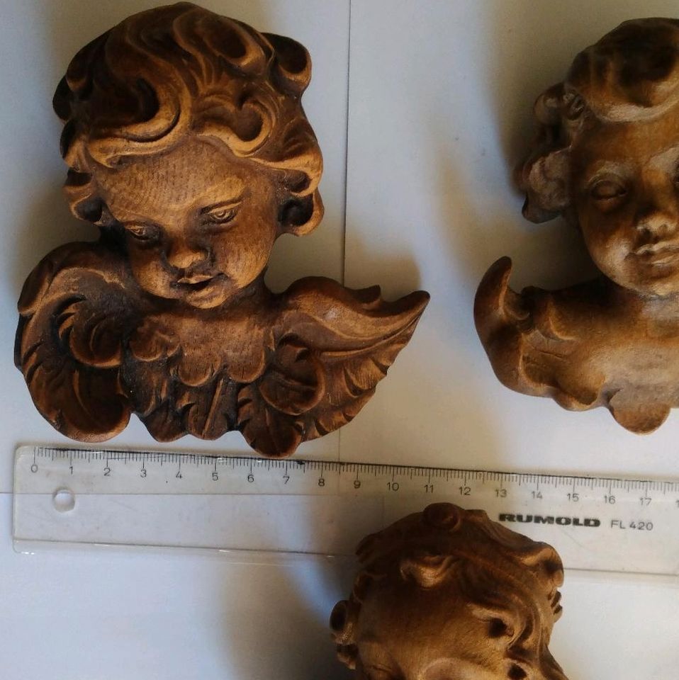 3 Engel, Holz, 3 Holzengel geschnitzt in Dresden
