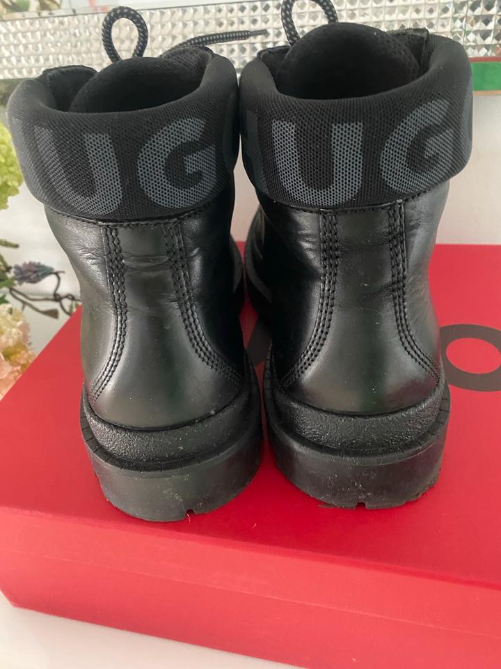 Hugo Boss Herren Boots Stiefel Leder schwarz Größe 43 in Merseburg