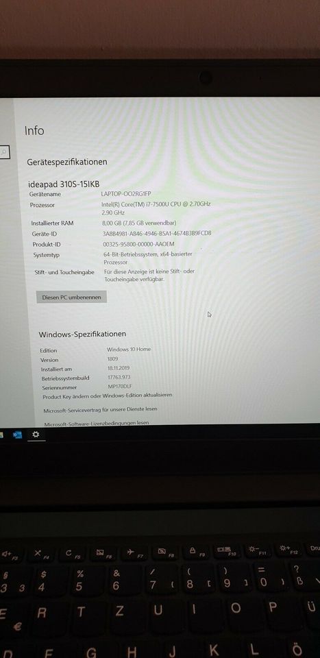 Lenovo ideapad 310S Notebook i7 - 15,6 Zoll 8GB RAM 256 GB SSD in Kevelaer
