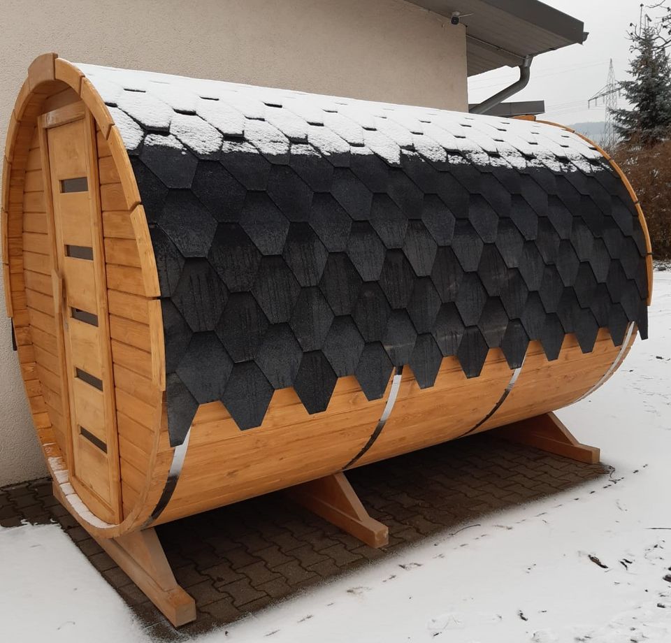 Sauna Deluxe 3,4m, Premium Fasssauna mit Panorama Glas, AUF LAGER in Heilbronn