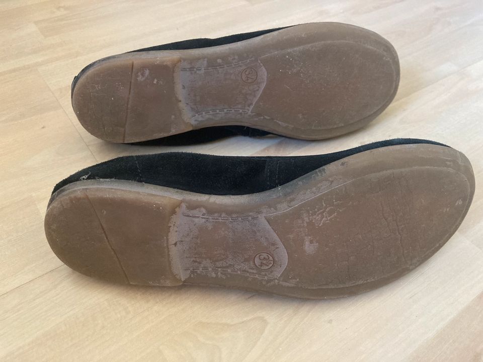 Däumling Schuhe Ballerinas schwarz s schmal 34 Wildleder in Düsseldorf