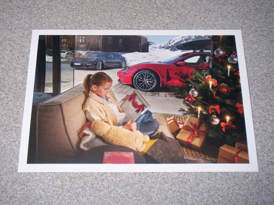Porsche Postkarte Ansichtskarte Weihnachtskarte Panamera Tycan in Hannover