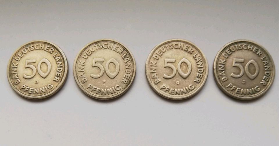 BANK DEUTSCHER LÄNDER 50 Pfennig 1949 D F G J in Marienberg