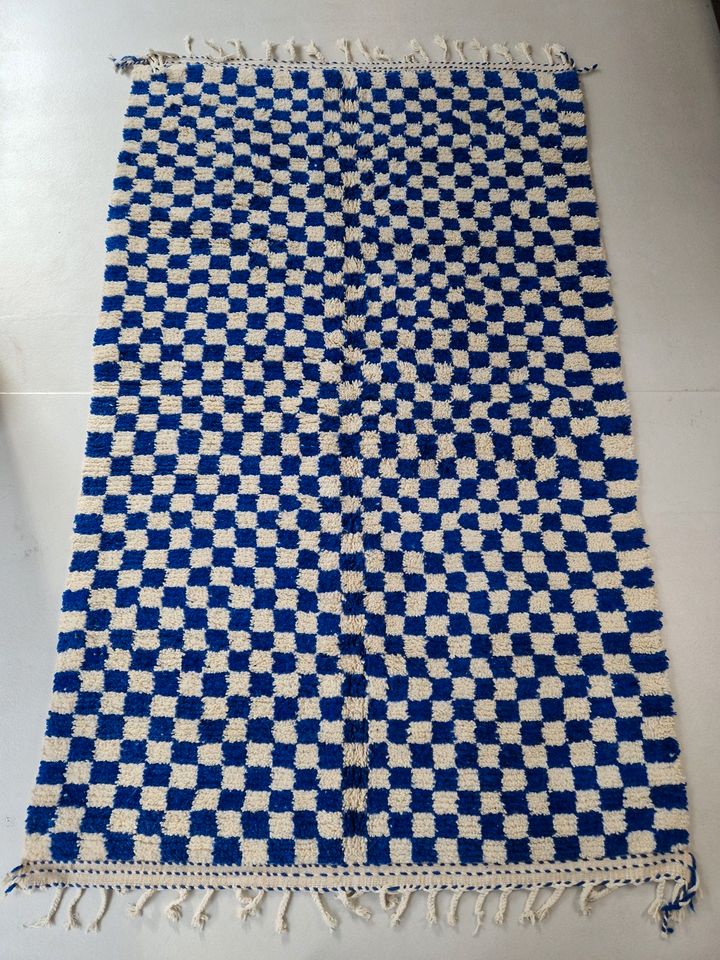 New Teppich Berber Beni Ourain Rug 1.5X2.6M Carpet Design Blau in Berlin