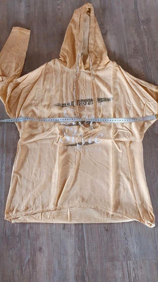 Italy Shirt Bluse Hoodie Gr. 40 42 in gelb, Pailletten in Amstetten