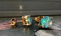 585 Gold 925 Silber Ohrringe Ohrstecker mit blau Opal Nordrhein-Westfalen - Herne Vorschau