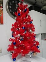 Weihnachtsbaum Christbaum rot komplett geschmückt Bayern - Dasing Vorschau