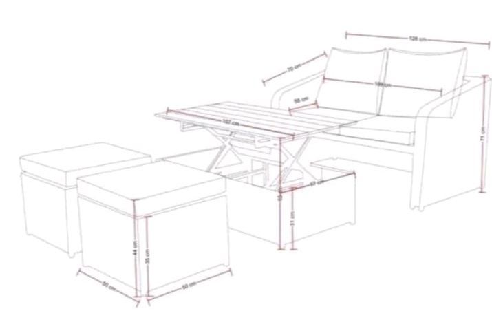 4-teiliges Loungeset / Balkonset / Gartenset inkl. Polster in Nürnberg (Mittelfr)