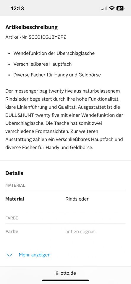 Bull & Hunt Ledertasche Messenger Bag in Berlin