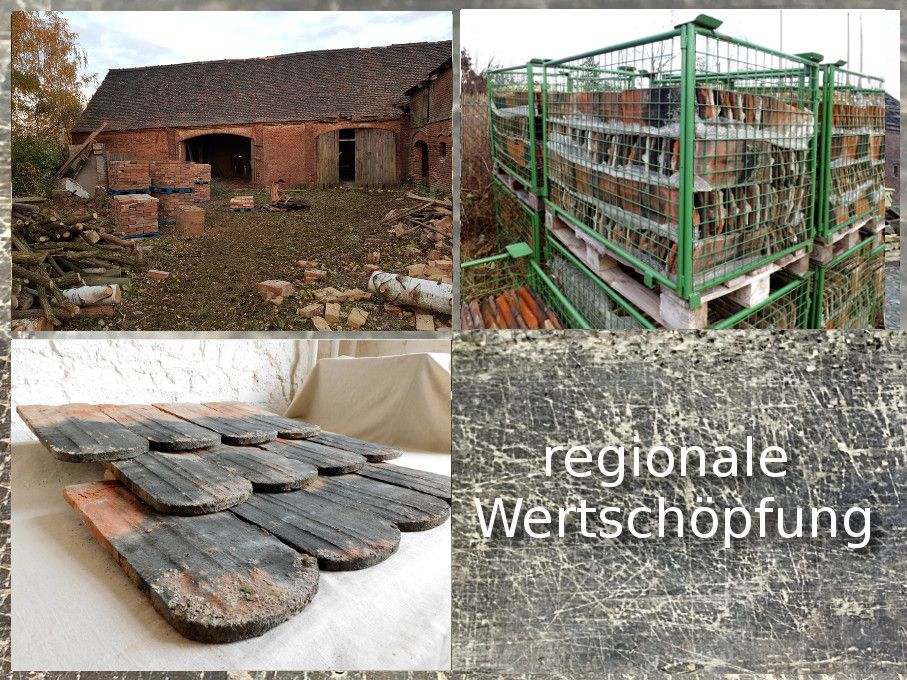 historisch Biberschwanz Dachziegel shabby chic Schindel gebraucht in Lieskau