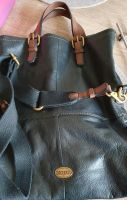 Große schwarze vintage Tasche von Fossil Leder Baden-Württemberg - Östringen Vorschau