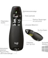 Logitech R400 Presenter, Kabellose 2.4 GHz Verbindung via USB-Emp Thüringen - Berlstedt Vorschau