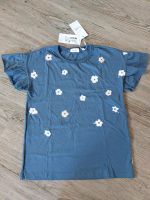 Sanetta Shirt blau mit Blumen NEU 128 Baden-Württemberg - Lauffen Vorschau
