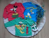 Langarmshirt Pluto Mickey Donald blau grün rot Junge Gr. 92 Niedersachsen - Rühen Vorschau