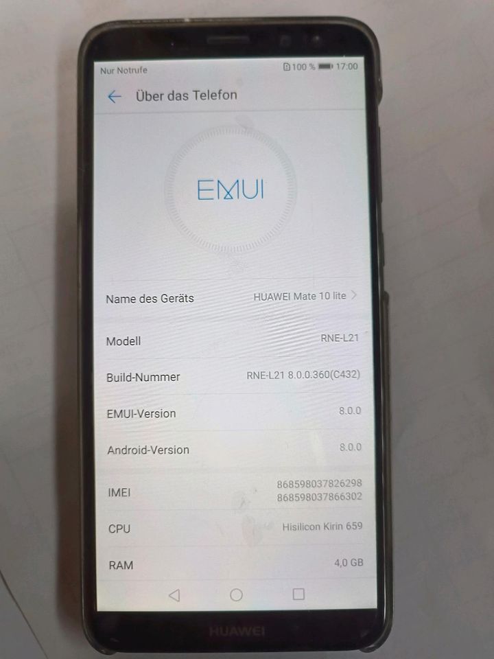 Huawei Mate 10 Lite 64 GB 4 GB RAM Schutzdisplay und Schutzhülle in Nürtingen