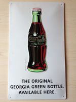 Werbeschild Blechschild Coca Cola Georgia Green Bottle 26 x 45 cm Schleswig-Holstein - Glasau Vorschau