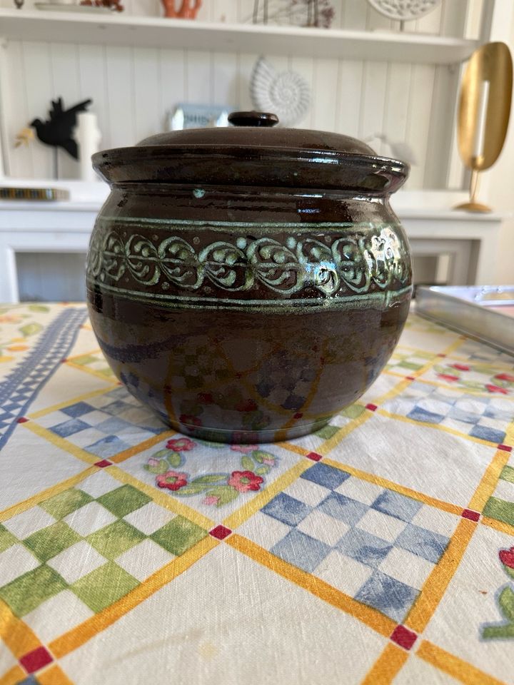 Handgemachter Brottopf aus Keramik, Franken, Vintage in Prien