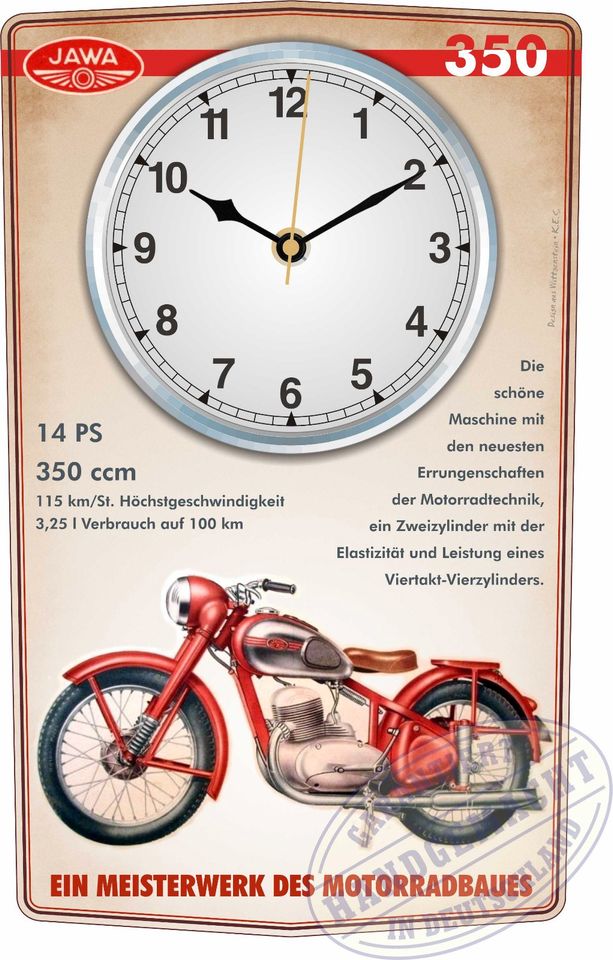 Jawa 350 Oldtimer Motorrad Wanduhr Geschenk in Bad Berleburg