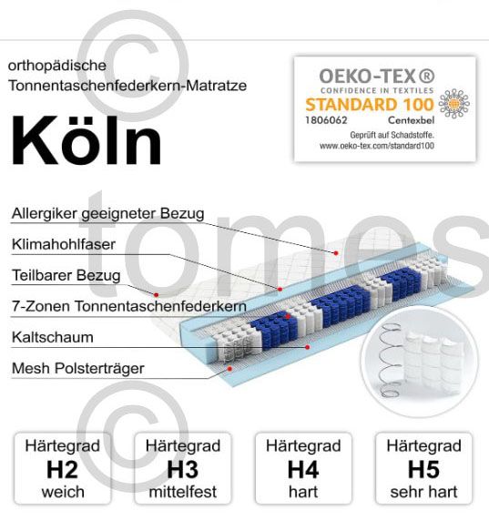 2x 7-Zonen Taschenfederkernmatratze Köln 90 x 200 H5 sehr wie neu in Hamburg