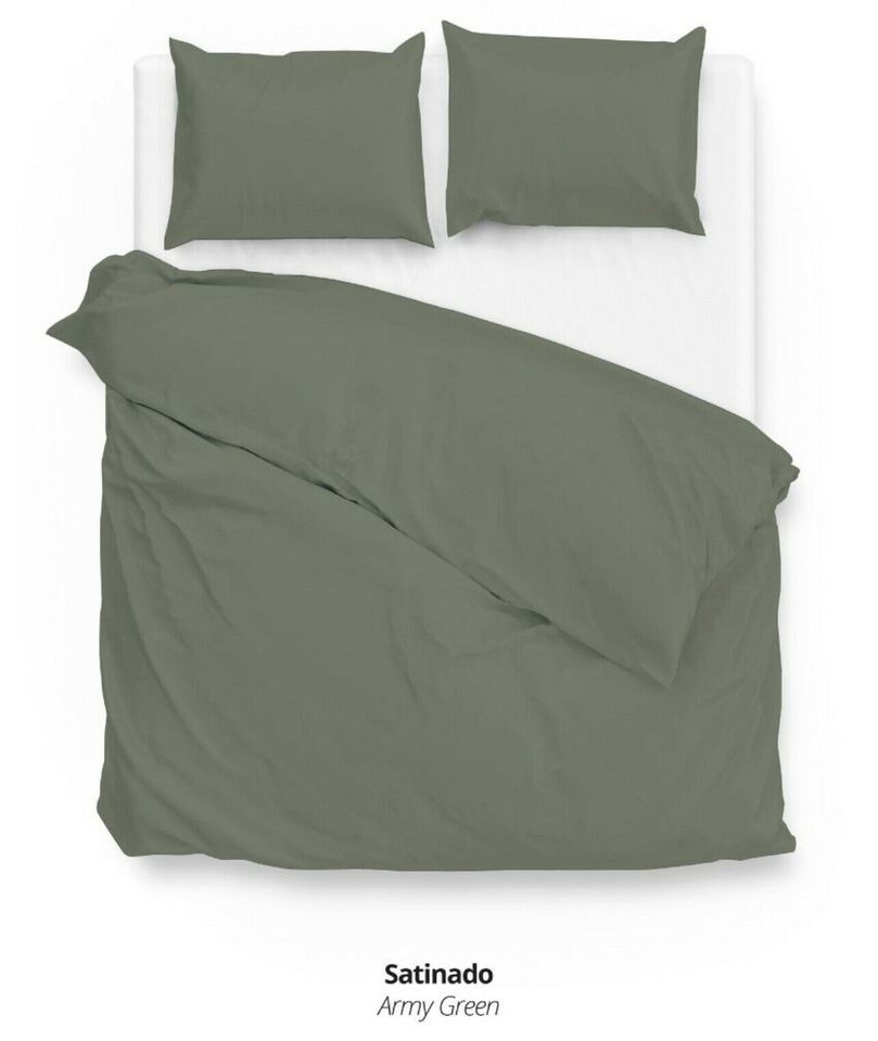 2x Bettwäsche ZoHome Satinado Army Green/ Marko-Satin 135x200 in Enger