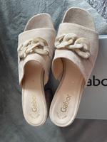 Neu Gabor Pantoletten Gr 39 Nubukleder beige Nordrhein-Westfalen - Eschweiler Vorschau