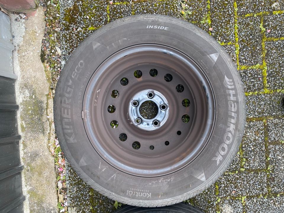 4 Sommerreifen auf Stahlfelgen 195/65 r15 91h hankook kinergy eco in Niederkassel