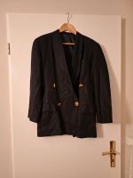 Vintage Jacke, 80er, Oversize, Schulterpolster, Leinen, schwarz Berlin - Gatow Vorschau