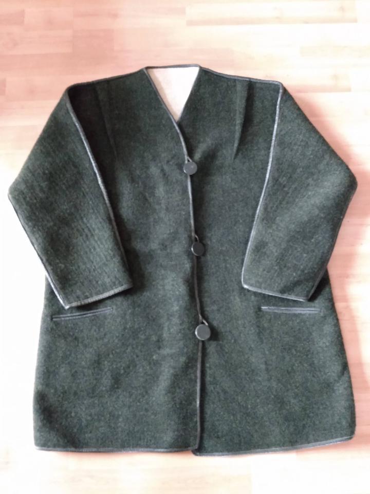 VINTAGE RETRO Woll Wendejacke grün beige XL 42-44 in Bochum
