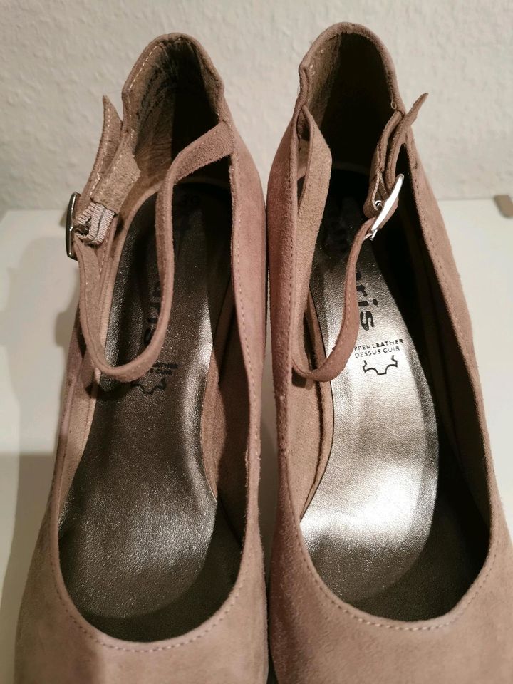 Tamaris Pumps Größe 39 Spangenpumps taupe beige ungetragen in Wülfrath