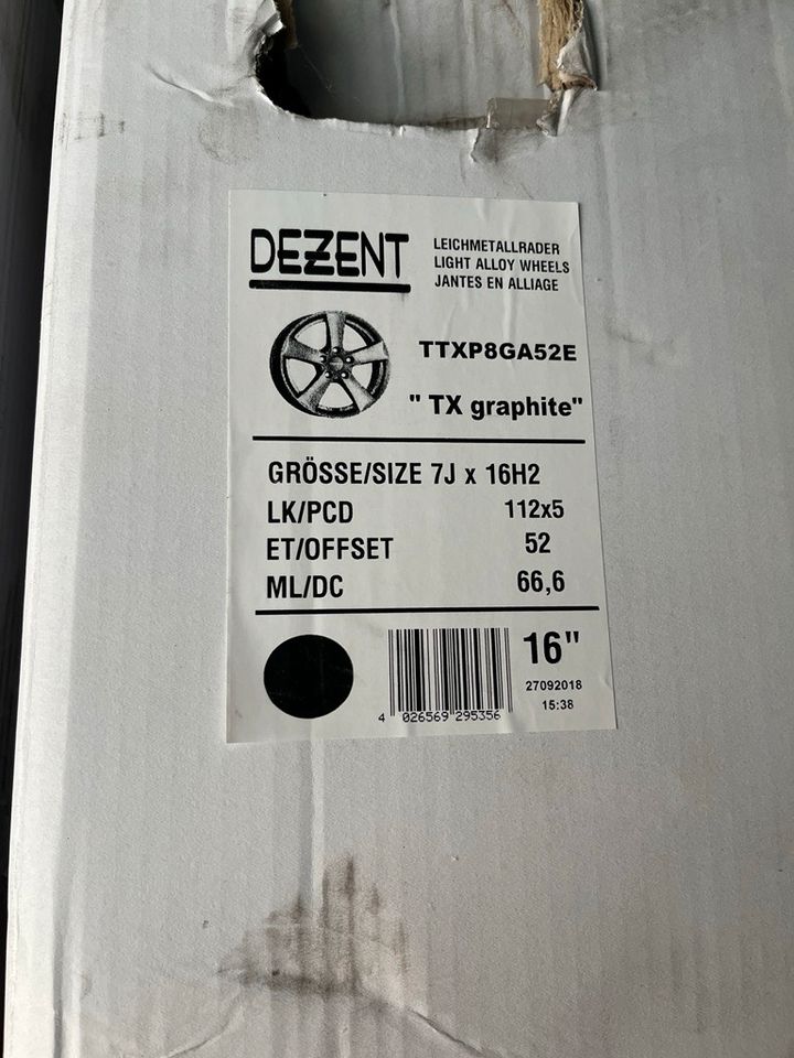 Dezent TX Graphite matt 7x16 ET52 16 Zoll Felgen in Hürth