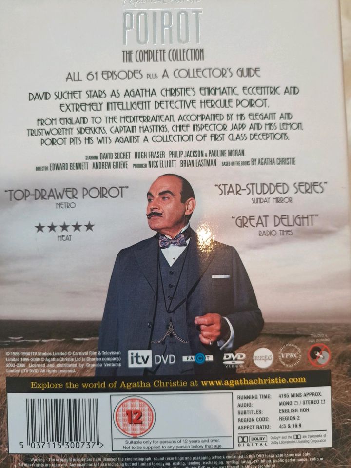 Komplette DVD-Sammlung Agatha Christie's Poirot 11 Staffeln in Fürth