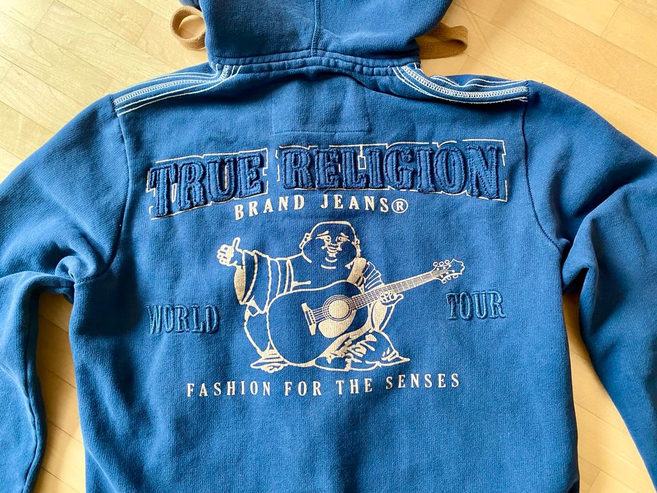 True Religion Hoodie M blau Kapuzenpulli Sweatjacke in Münster