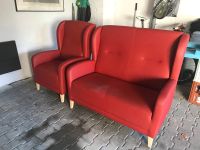 Sofa 2-Sitzer & 1 Sessel in rot und aus Kunstleder Hessen - Wiesbaden Vorschau