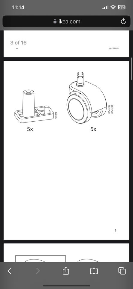 IKEA SKRUVSTA Drehstuhl Schreibtisch Stuhl weiß wie NEU in Weinstadt