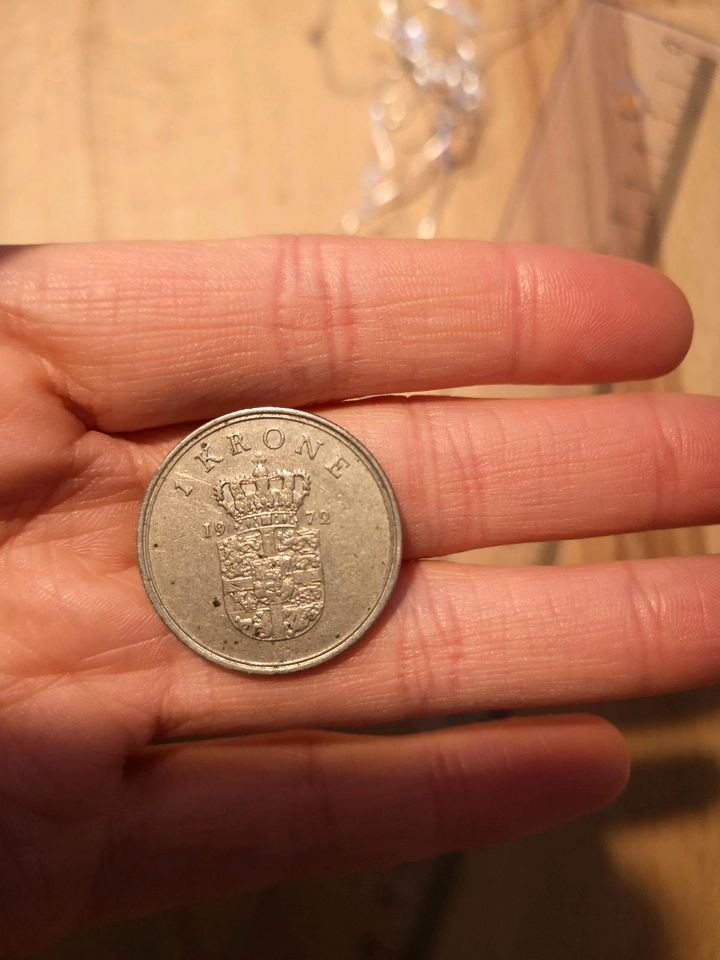 Münze Dänemark Danmark Krone 1972 in Winnemark