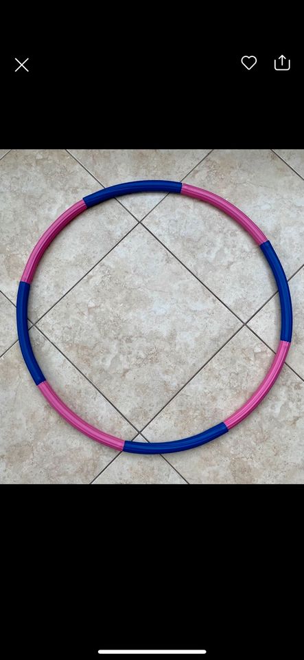 Hula Hoop Reifen 1,2kg 8 Teile Metallkern Schaumstoff rosa lila in Werdau