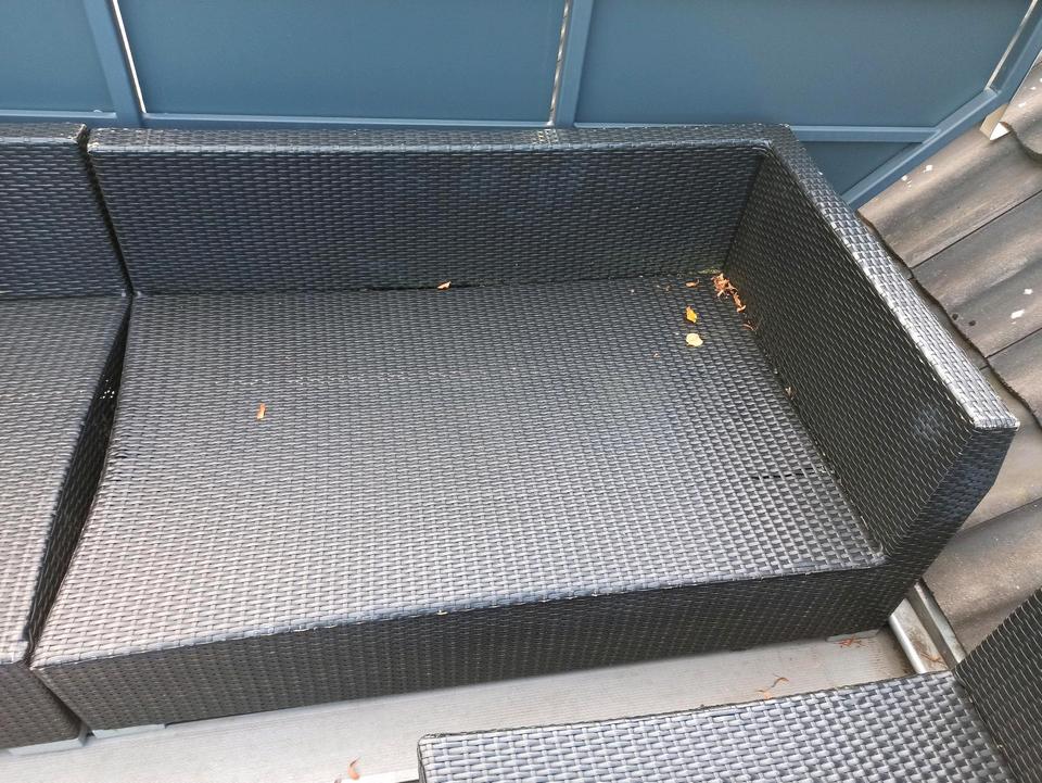 Anthrazit Polyrattan Luxus Gartenlounge XXL mit Gebrauchsspuren in Burgwedel