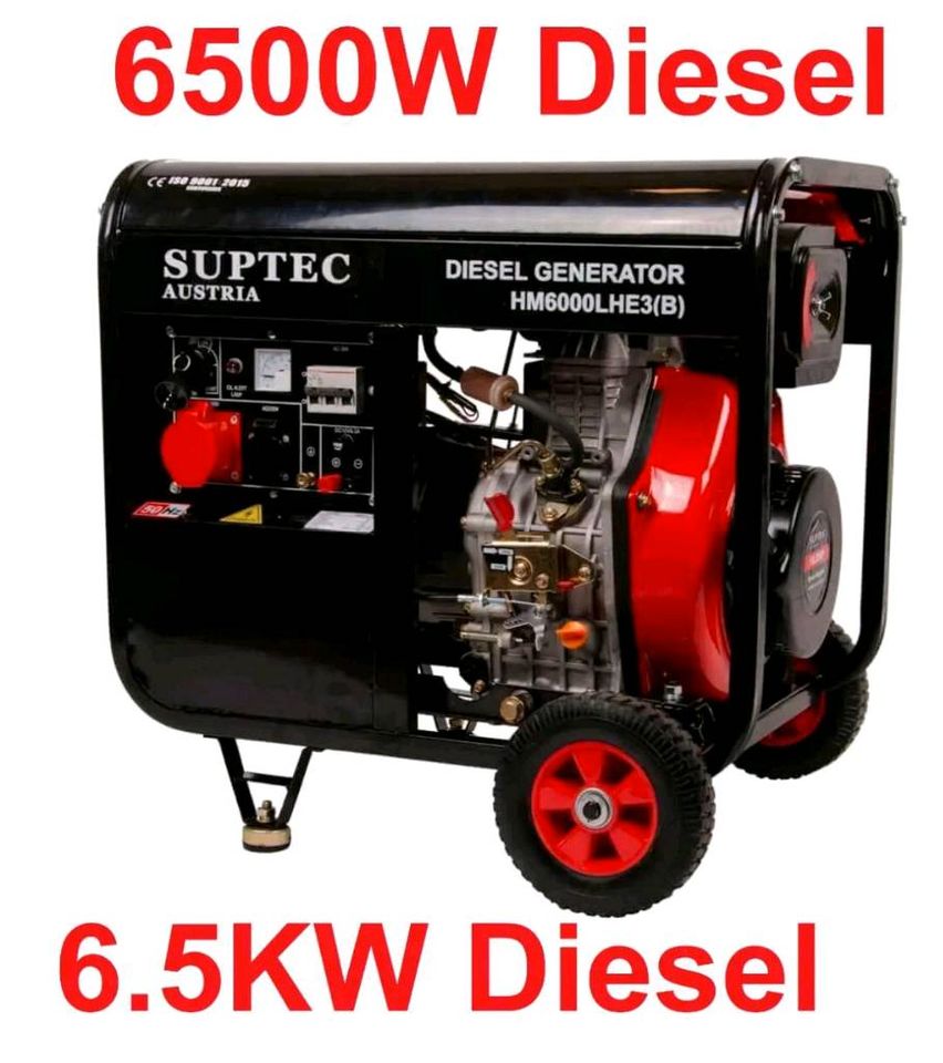 Diesel Stromgenerator 6.5kW 400V Kostenloser Versand✅ in München