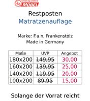 Restposten, Matratzenauflage f.a.n. Frankenstolz Baden-Württemberg - Esslingen Vorschau