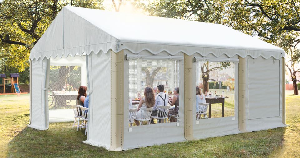 Partyzelt 6x10x2m Gartenzelt Rollläden Sommer Pavillon Moskito in Görlitz