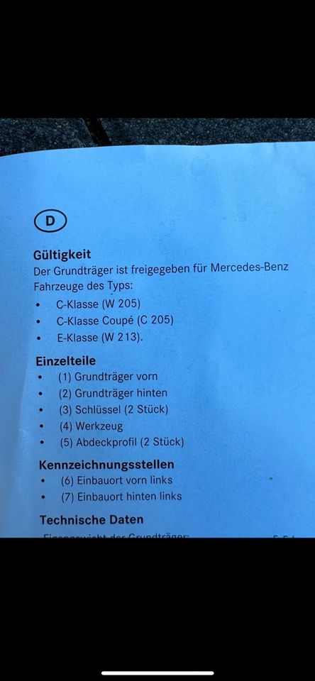 Grundträger Fahrradträger  Orginal Mercedes in Braunfels