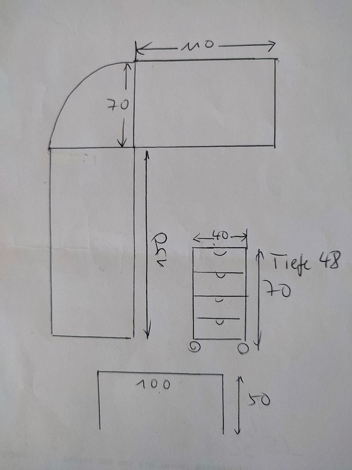 4tlg. Büromöbel Jugendzimmer Schreibtische Schrank Holz massiv in Jettingen