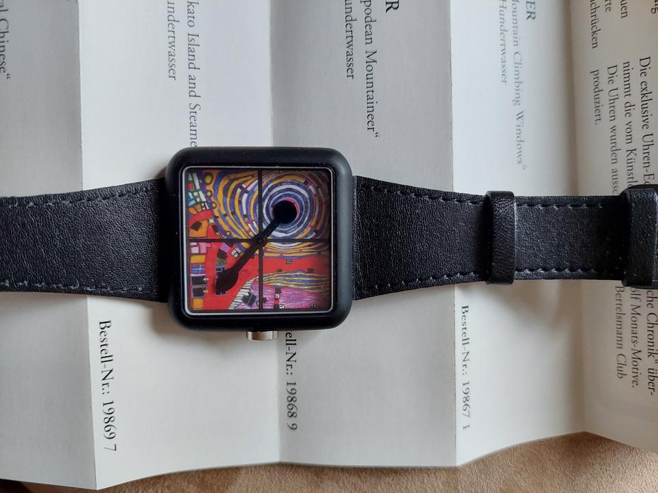 Hundertwasser Uhr Armbanduhr ungetragen, Januar (Jänner) 1997 in Meckenheim