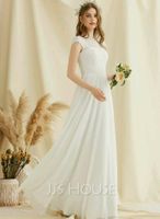 A-Linien-Kleid Chiffon Spitze Brautkleid Elfenbein Standesamt 46 Nordrhein-Westfalen - Windeck Vorschau