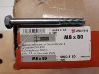 Würth, Sechskantschrauben M8 x 80 mit Schaft ISO 4014, NEU Nordrhein-Westfalen - Nottuln Vorschau