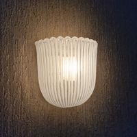 Wandlampe Glashütte Limburg - Plissiertes Opalglas - 70er Jahre Rheinland-Pfalz - Thalhausen Vorschau