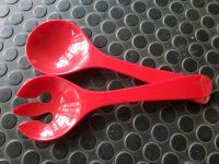 ❤ rotes vintage Salatbesteck‼Harvey Guzzini um 1970 ital Design Dresden - Cotta Vorschau