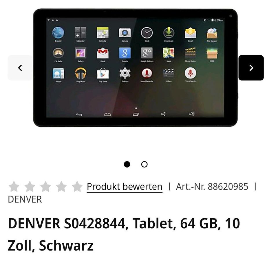 DENVER S0428844, Großes Tablet, 64 GB, 10 Zoll Neuwertig in Schwabmünchen